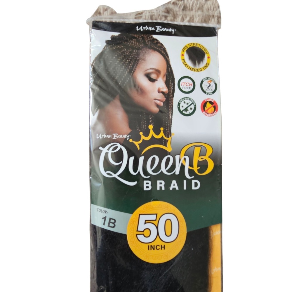 NEW Queen B 50" Antibacterial Braid K-Lon Hair Extension‎ Color #1B